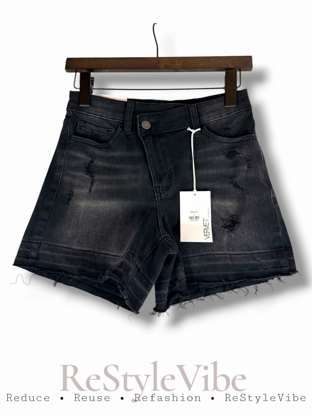 VERVET Women’s Size S Shorts Denim Jeans High Rise Rebecca  Style NWT Black Wash